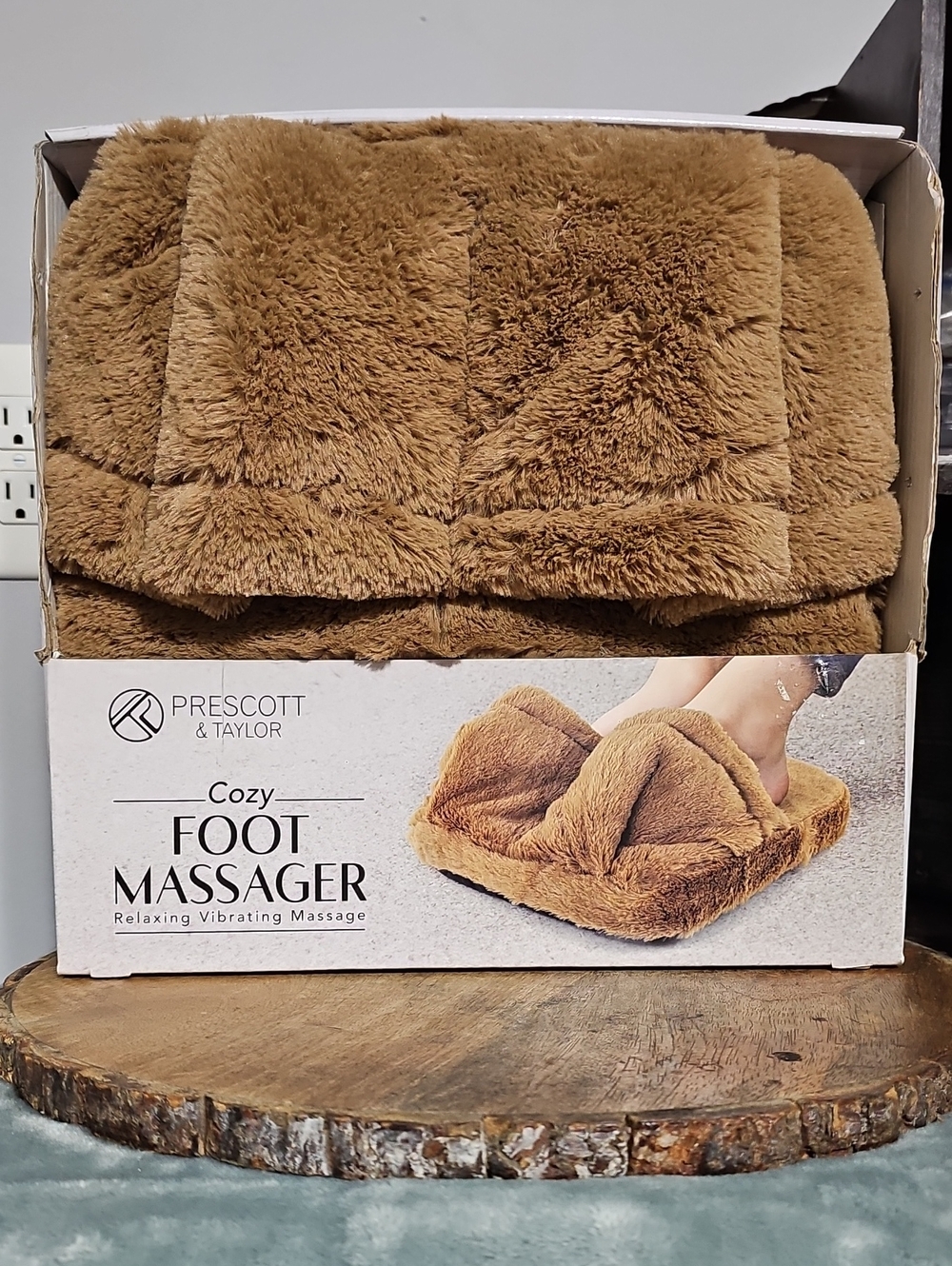Cozy Foot Massager - Brown Plush